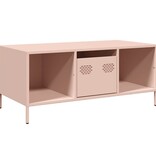 VidaXL Salontafel 101,5x50x43,5 cm koudgewalst staal roze