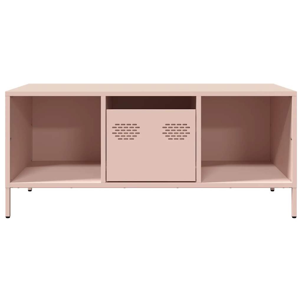 VidaXL Salontafel 101,5x50x43,5 cm koudgewalst staal roze