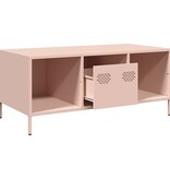 VidaXL Salontafel 101,5x50x43,5 cm koudgewalst staal roze