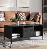 VidaXL Salontafel 101,5x50x43,5 cm koudgewalst staal zwart