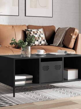 VidaXL Salontafel 101,5x50x43,5 cm koudgewalst staal zwart