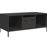 VidaXL Salontafel 101,5x50x43,5 cm koudgewalst staal zwart