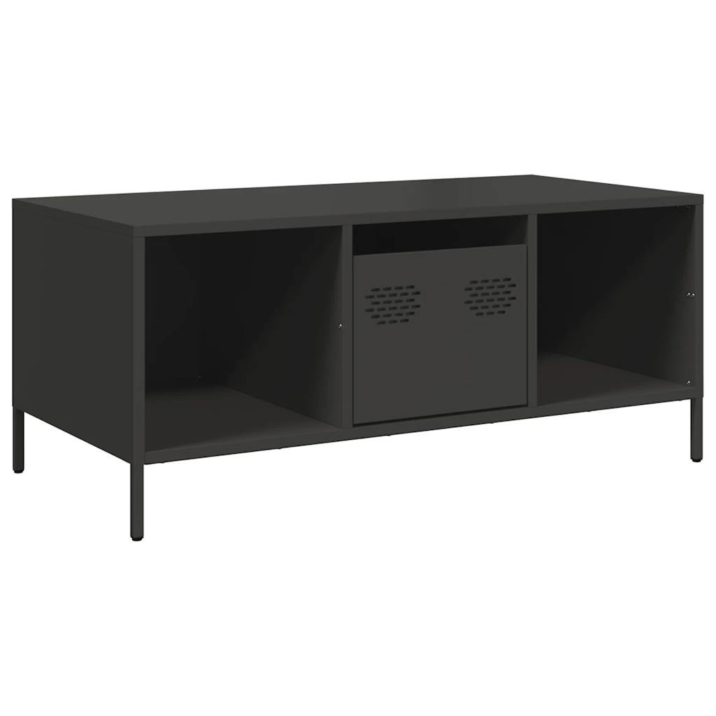 VidaXL Salontafel 101,5x50x43,5 cm koudgewalst staal zwart