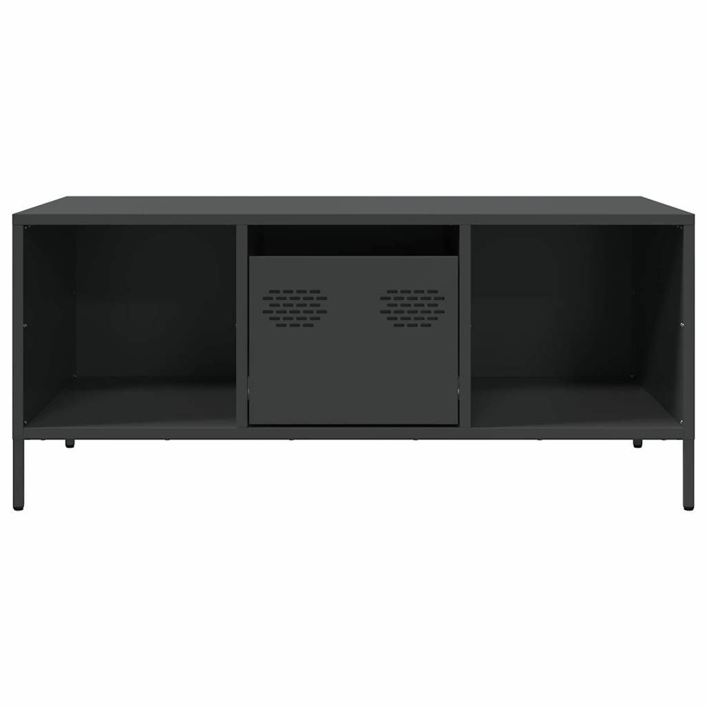 VidaXL Salontafel 101,5x50x43,5 cm koudgewalst staal zwart