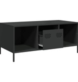 VidaXL Salontafel 101,5x50x43,5 cm koudgewalst staal zwart