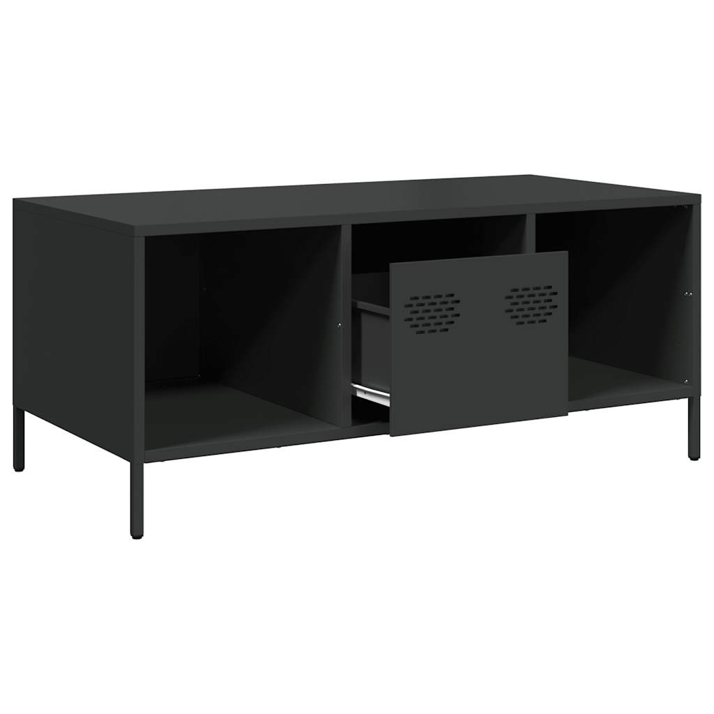 VidaXL Salontafel 101,5x50x43,5 cm koudgewalst staal zwart