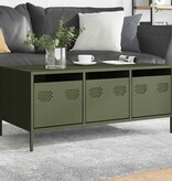 VidaXL Salontafel 101,5x50x43,5 cm koudgewalst staal olijfgroen