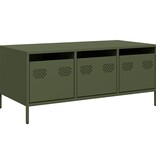 VidaXL Salontafel 101,5x50x43,5 cm koudgewalst staal olijfgroen