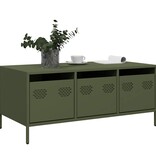 VidaXL Salontafel 101,5x50x43,5 cm koudgewalst staal olijfgroen