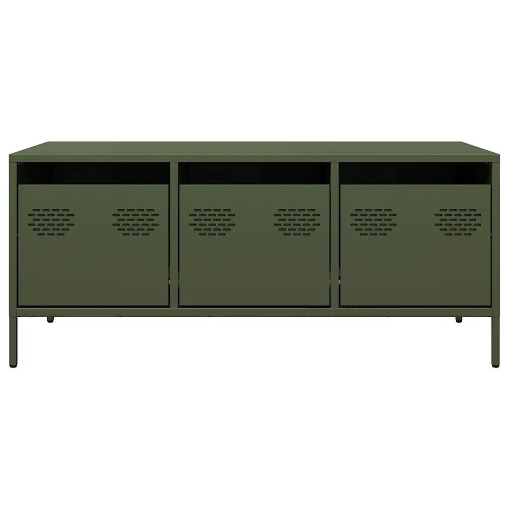 VidaXL Salontafel 101,5x50x43,5 cm koudgewalst staal olijfgroen