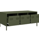 VidaXL Salontafel 101,5x50x43,5 cm koudgewalst staal olijfgroen