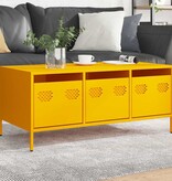 VidaXL Salontafel 101,5x50x43,5 cm koudgewalst staal mosterdgeel