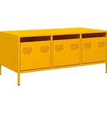 VidaXL Salontafel 101,5x50x43,5 cm koudgewalst staal mosterdgeel