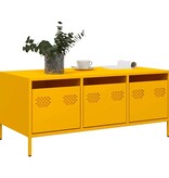 VidaXL Salontafel 101,5x50x43,5 cm koudgewalst staal mosterdgeel