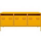 VidaXL Salontafel 101,5x50x43,5 cm koudgewalst staal mosterdgeel