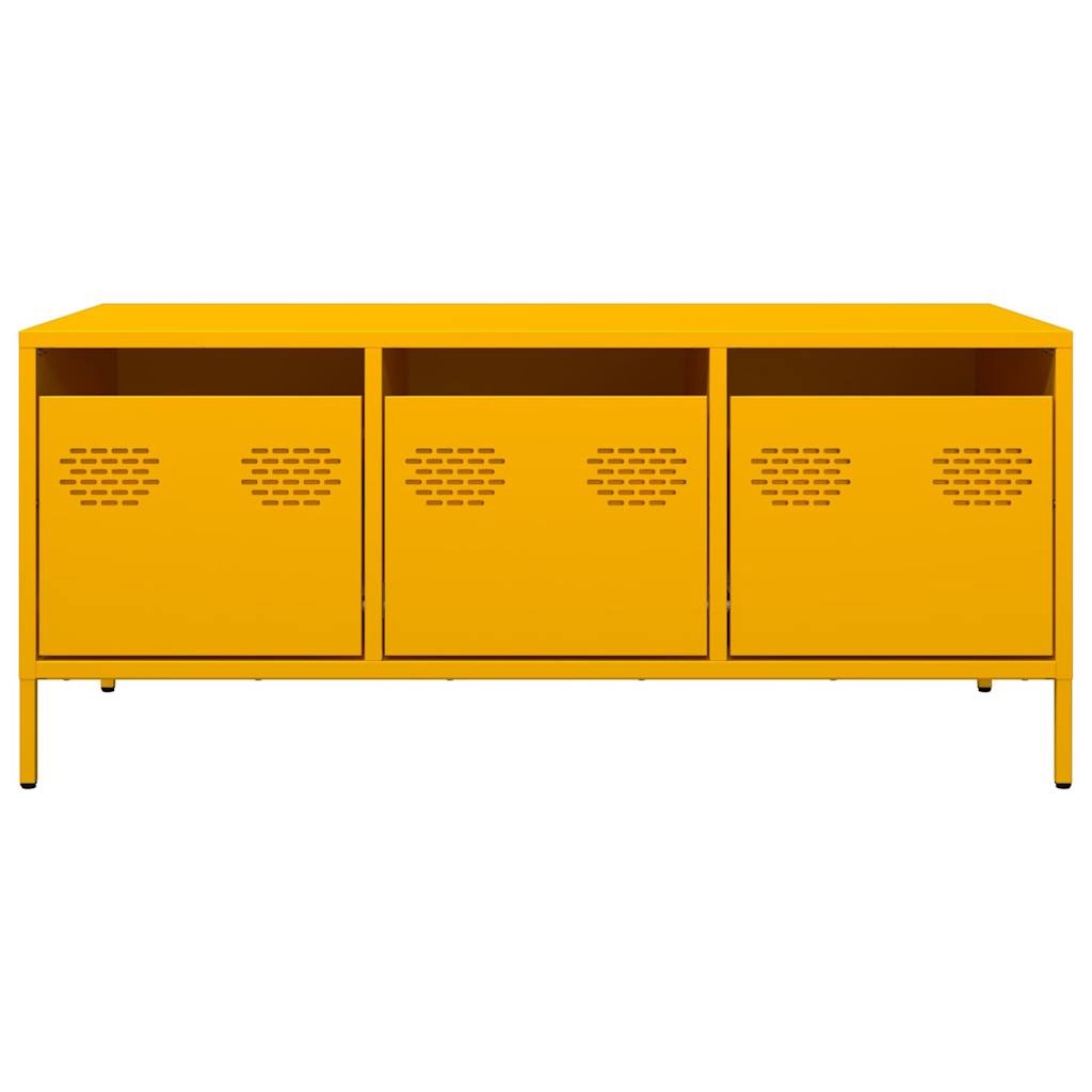VidaXL Salontafel 101,5x50x43,5 cm koudgewalst staal mosterdgeel