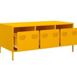 VidaXL Salontafel 101,5x50x43,5 cm koudgewalst staal mosterdgeel