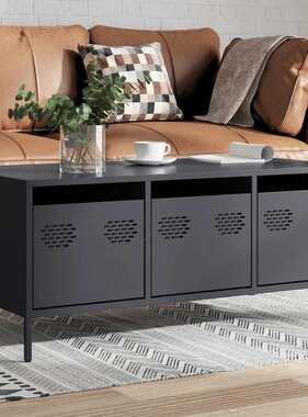VidaXL Salontafel 101,5x50x43,5 cm koudgewalst staal antracietkleurig