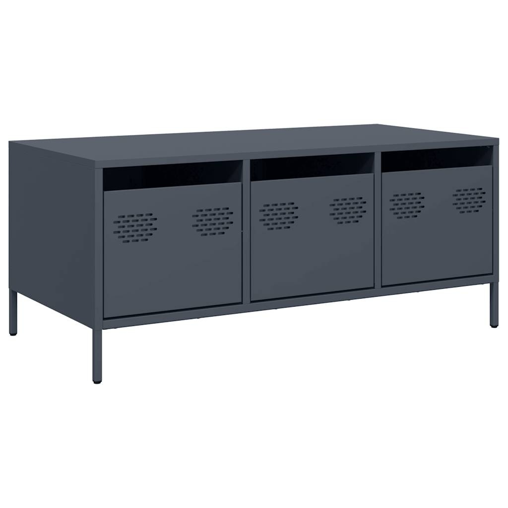 VidaXL Salontafel 101,5x50x43,5 cm koudgewalst staal antracietkleurig