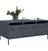 VidaXL Salontafel 101,5x50x43,5 cm koudgewalst staal antracietkleurig