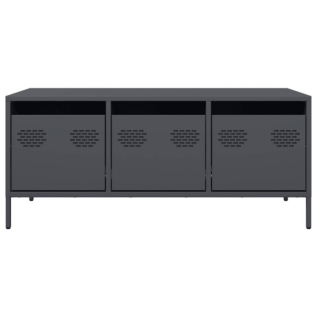VidaXL Salontafel 101,5x50x43,5 cm koudgewalst staal antracietkleurig