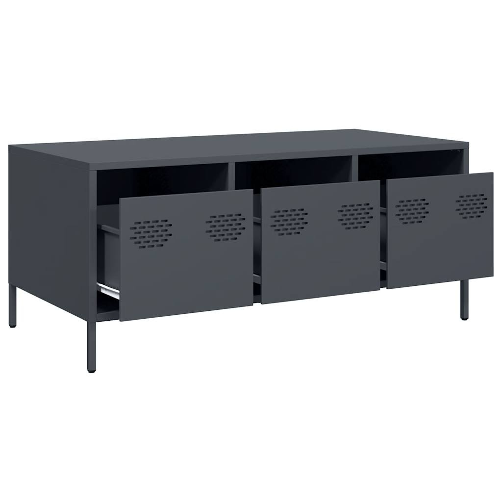 VidaXL Salontafel 101,5x50x43,5 cm koudgewalst staal antracietkleurig