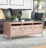 VidaXL Salontafel 101,5x50x43,5 cm koudgewalst staal roze