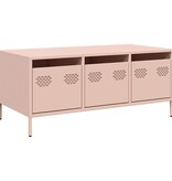 VidaXL Salontafel 101,5x50x43,5 cm koudgewalst staal roze