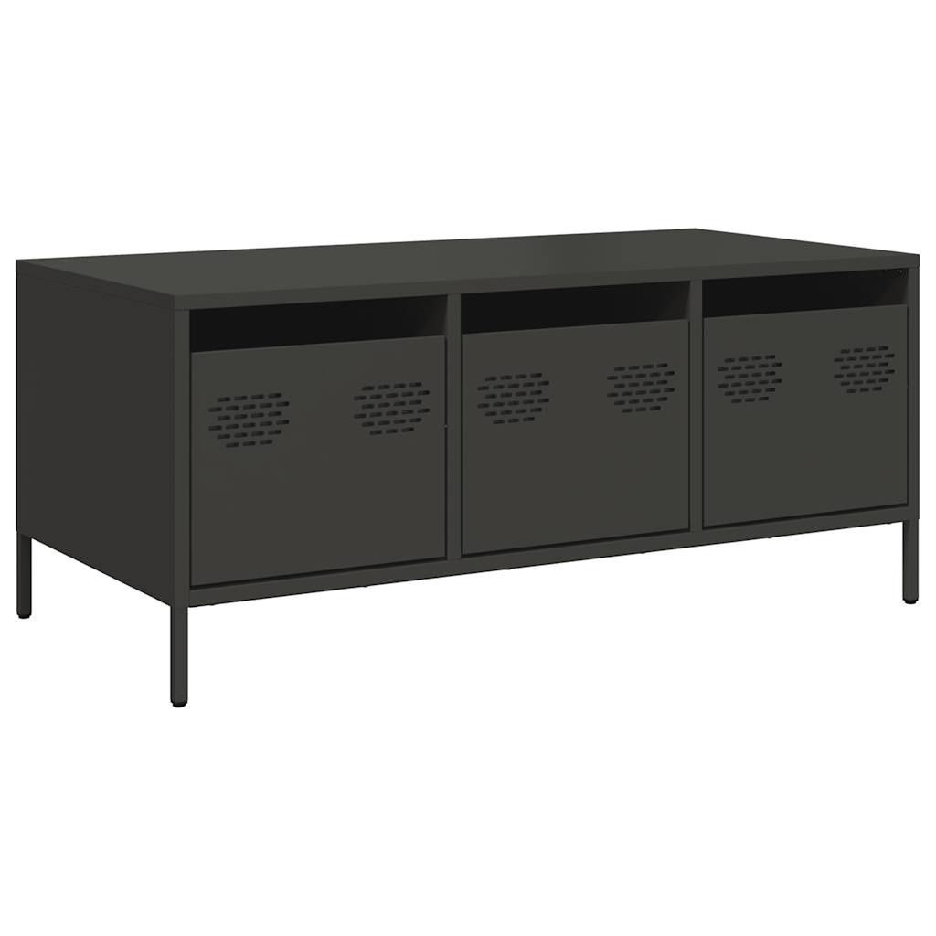 VidaXL Salontafel 101,5x50x43,5 cm koudgewalst staal zwart