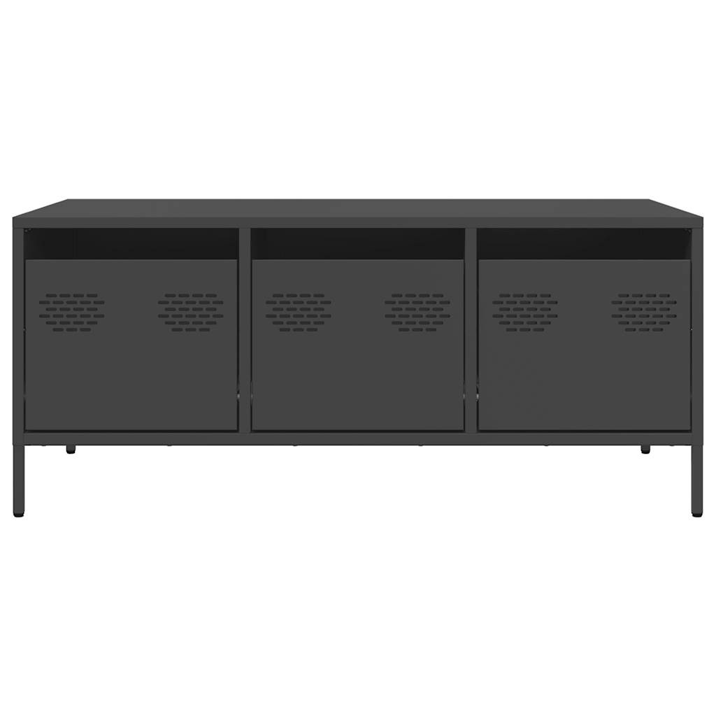 VidaXL Salontafel 101,5x50x43,5 cm koudgewalst staal zwart