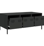 VidaXL Salontafel 101,5x50x43,5 cm koudgewalst staal zwart