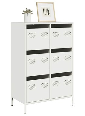 VidaXL Hoge kast 68x39x101,5 cm staal wit