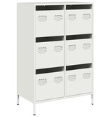 VidaXL Hoge kast 68x39x101,5 cm staal wit