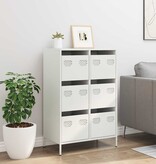 VidaXL Hoge kast 68x39x101,5 cm staal wit