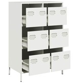 VidaXL Hoge kast 68x39x101,5 cm staal wit