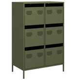 VidaXL Hoge kast 68x39x101,5 cm staal olijfgroen