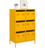 VidaXL Hoge kast 68x39x101,5 cm staal mosterdgeel