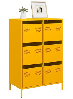 VidaXL Hoge kast 68x39x101,5 cm staal mosterdgeel