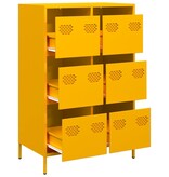 VidaXL Hoge kast 68x39x101,5 cm staal mosterdgeel