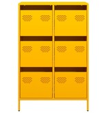 VidaXL Hoge kast 68x39x101,5 cm staal mosterdgeel