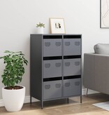 VidaXL Hoge kast 68x39x101,5 cm staal antracietkleurig