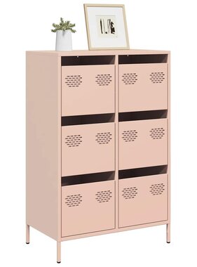 VidaXL Hoge kast 68x39x101,5 cm staal roze