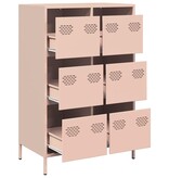 VidaXL Hoge kast 68x39x101,5 cm staal roze