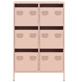 VidaXL Hoge kast 68x39x101,5 cm staal roze