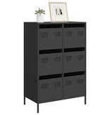 VidaXL Hoge kast 68x39x101,5 cm staal zwart