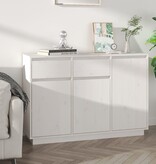 VidaXL Dressoir 110x34x75 cm massief grenenhout wit