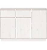 VidaXL Dressoir 110x34x75 cm massief grenenhout wit