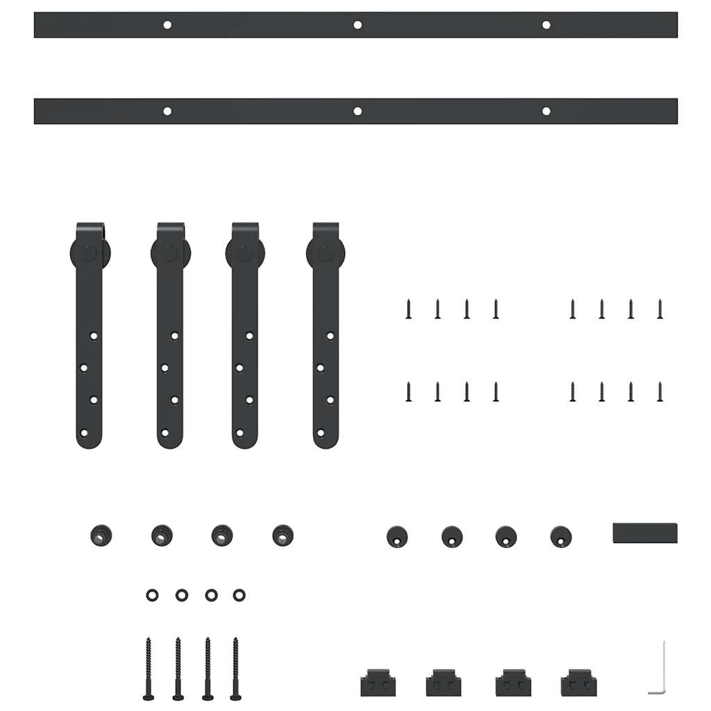 vidaXL Ophangset voor schuifdeur 122 cm koolstofstaal