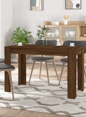 VidaXL Eettafel 120x60x76 cm bewerkt hout bruin eikenkleur