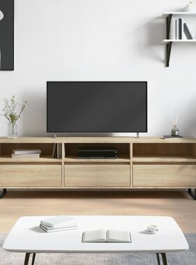VidaXL Tv-meubel 150x30x44,5 cm bewerkt hout sonoma eikenkleurig
